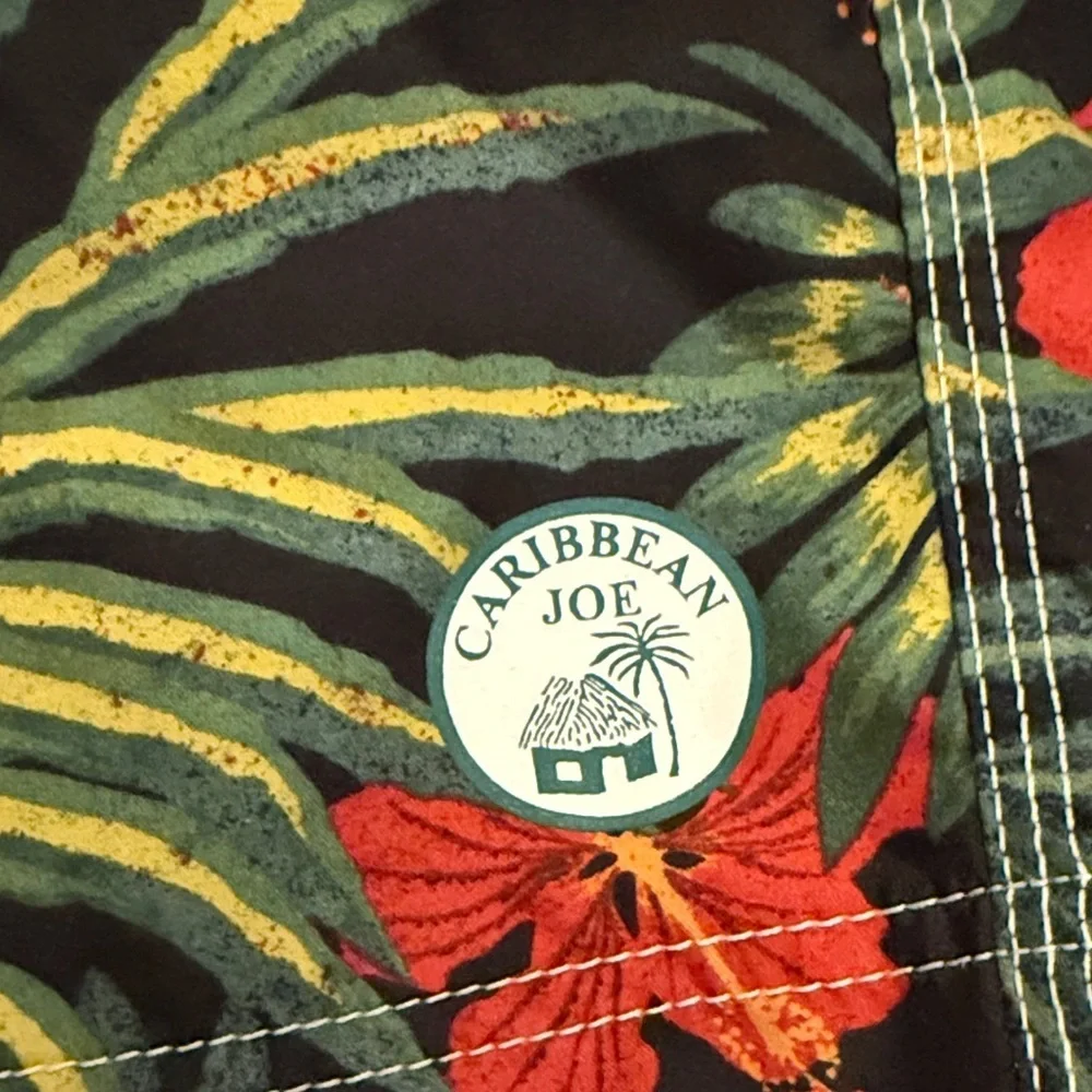 Tropical Parrot Print swim trunks